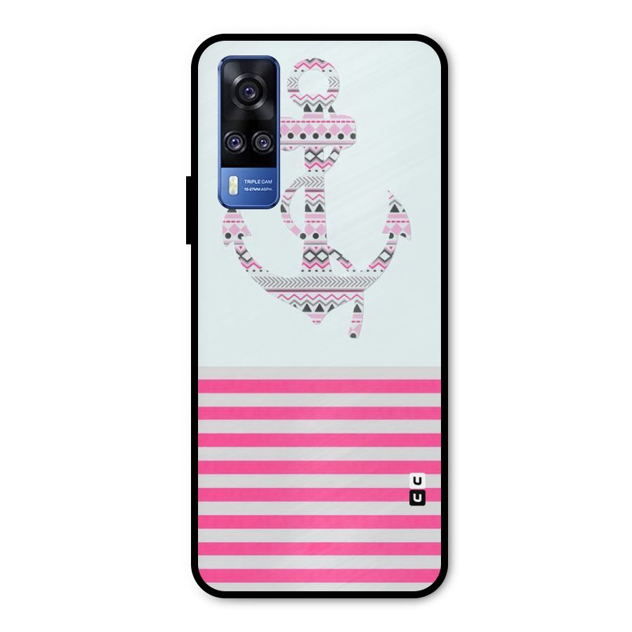 Anchor Design Stripes Metal Back Case for Vivo Y51A