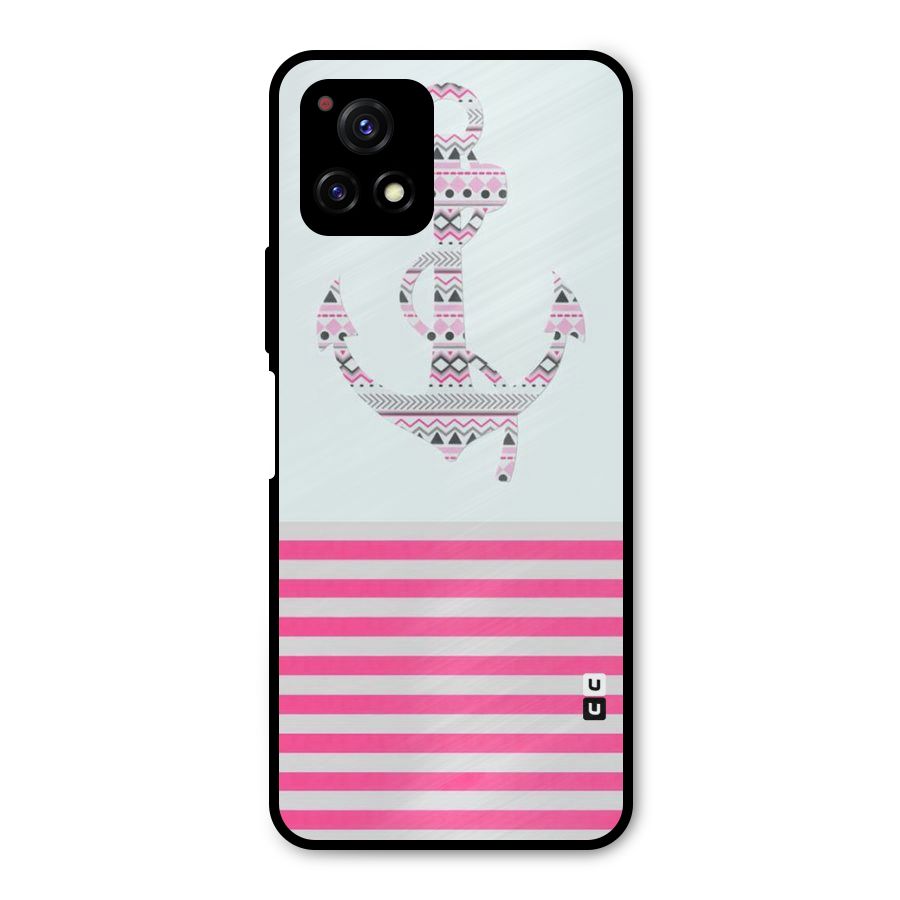 Anchor Design Stripes Metal Back Case for Vivo Y72 5G