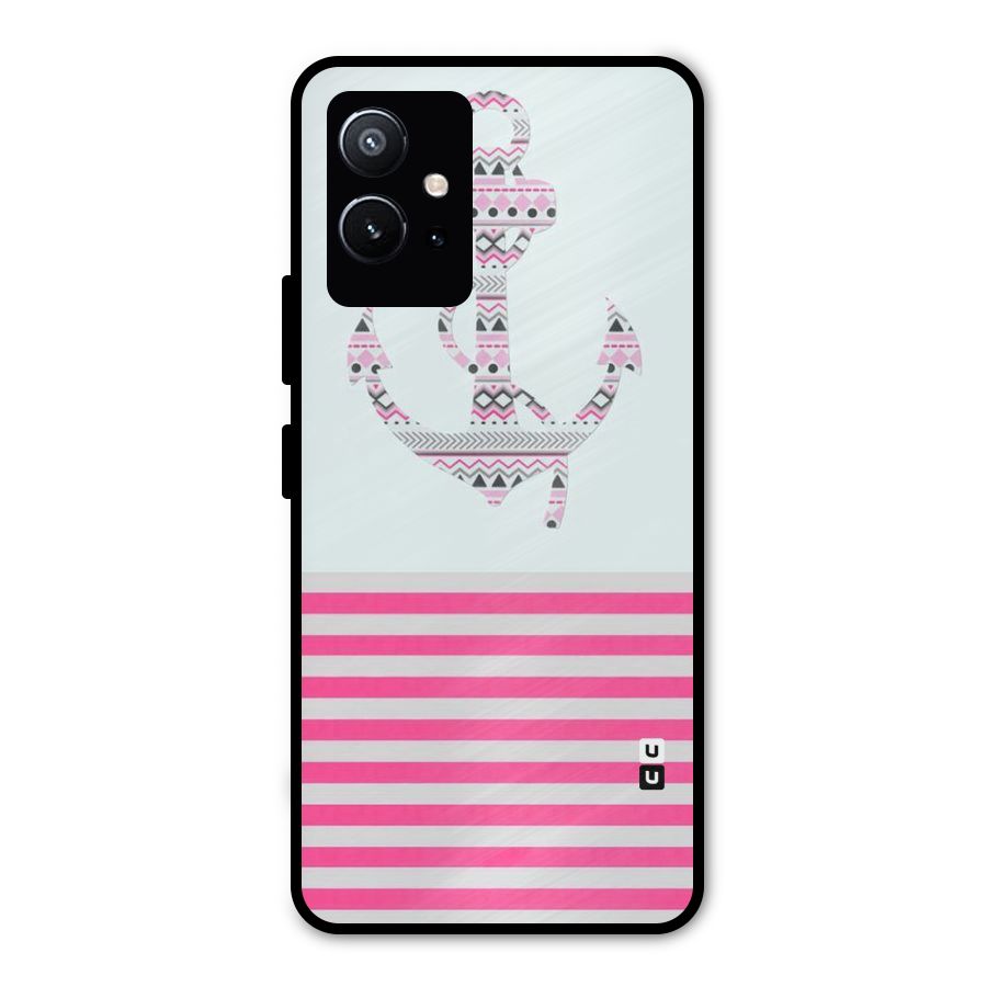 Anchor Design Stripes Metal Back Case for Vivo Y75 5G