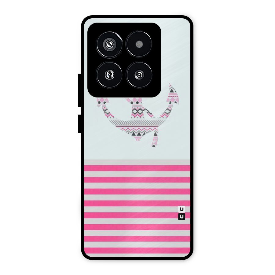 Anchor Design Stripes Metal Back Case for Xiaomi 14 Pro