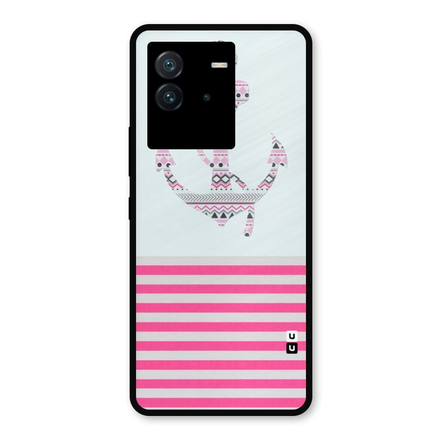 Anchor Design Stripes Metal Back Case for iQOO Neo 6 5G