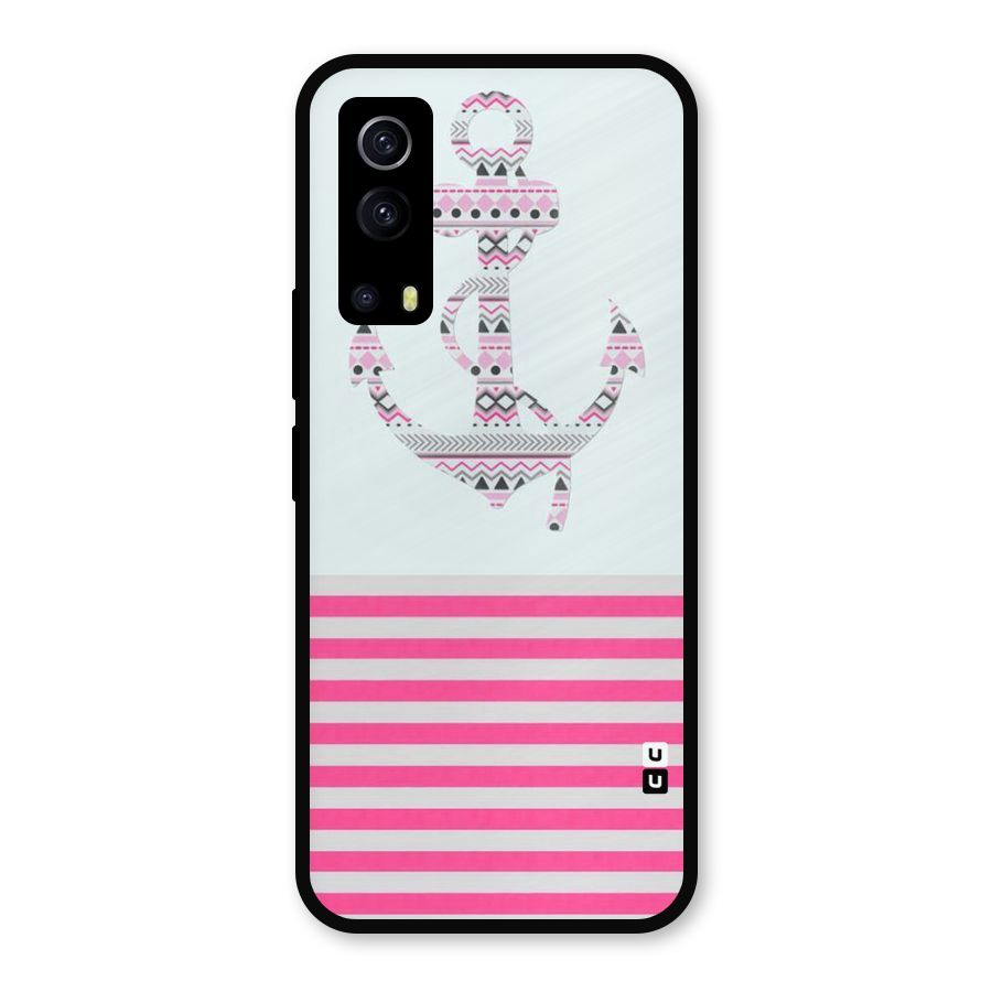 Anchor Design Stripes Metal Back Case for iQOO Z3