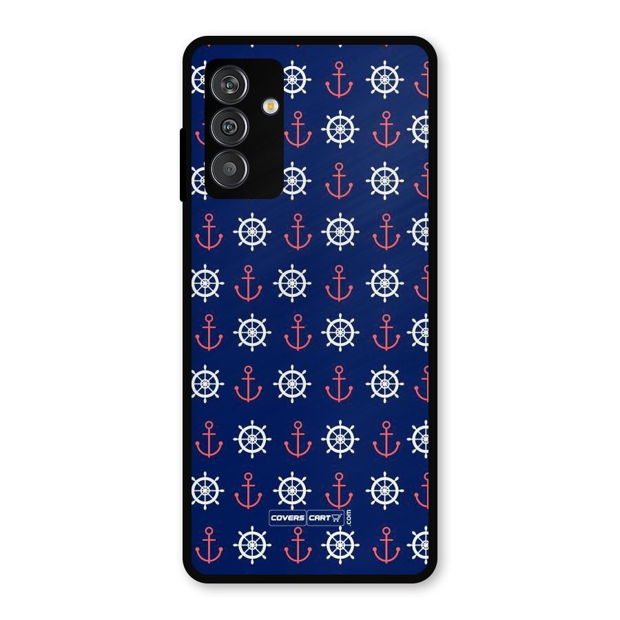 Anchor Pattern Blue Metal Back Case for Galaxy F13