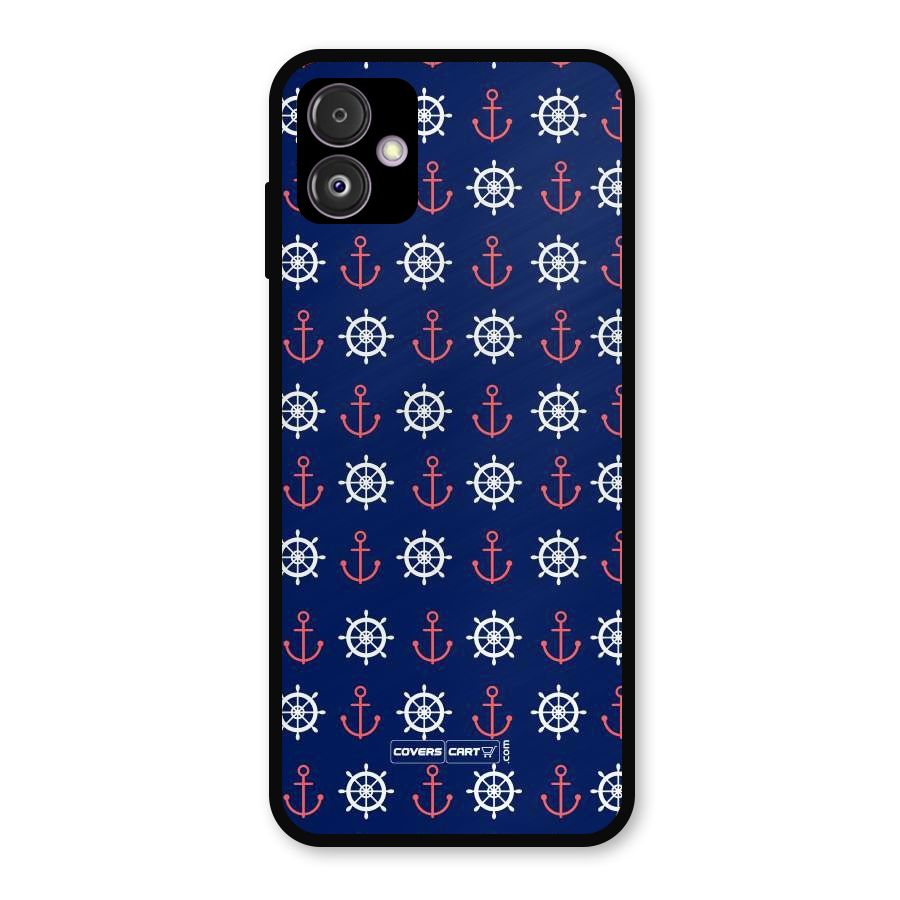 Anchor Pattern Blue Metal Back Case for Galaxy F14