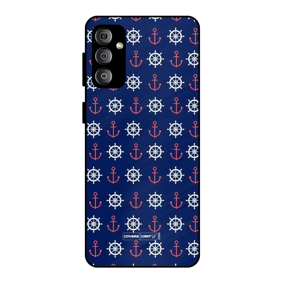 Anchor Pattern Blue Metal Back Case for Galaxy F23