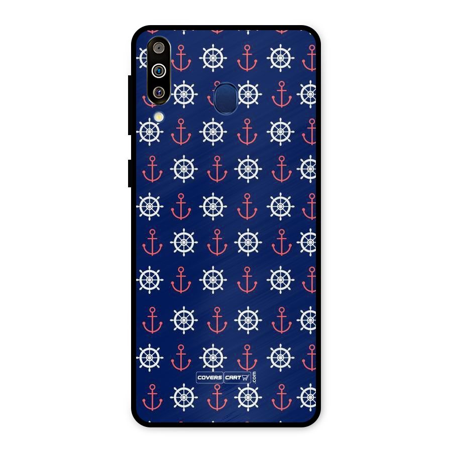 Anchor Pattern Blue Metal Back Case for Galaxy M30