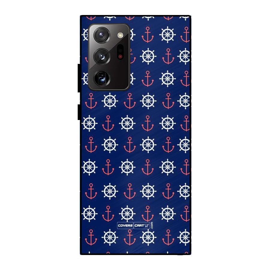 Anchor Pattern Blue Metal Back Case for Galaxy Note 20 Ultra