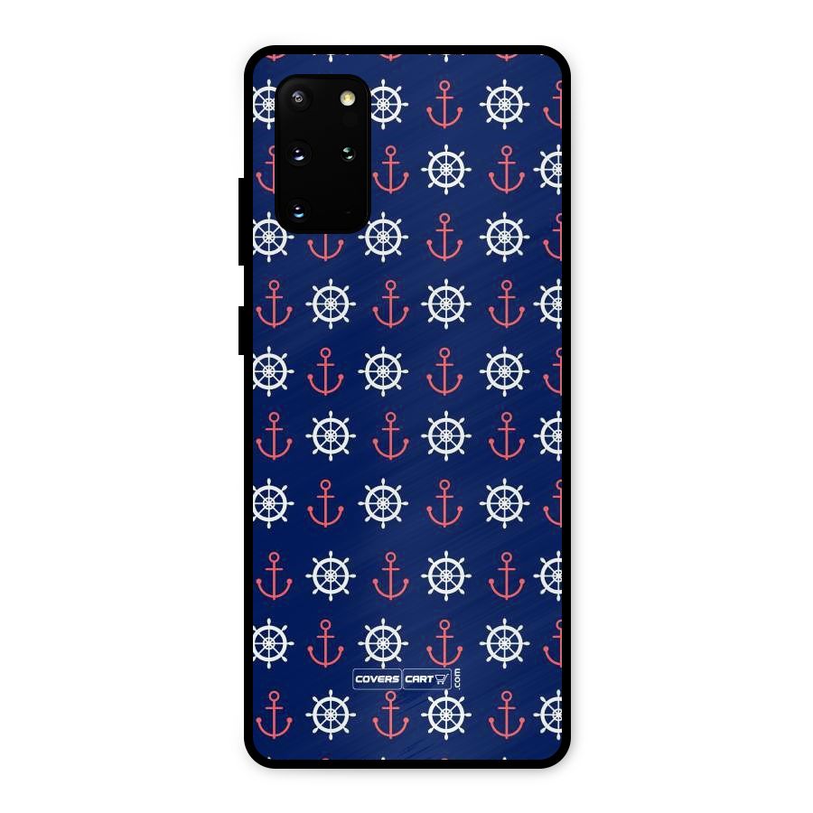 Anchor Pattern Blue Metal Back Case for Galaxy S20 Plus