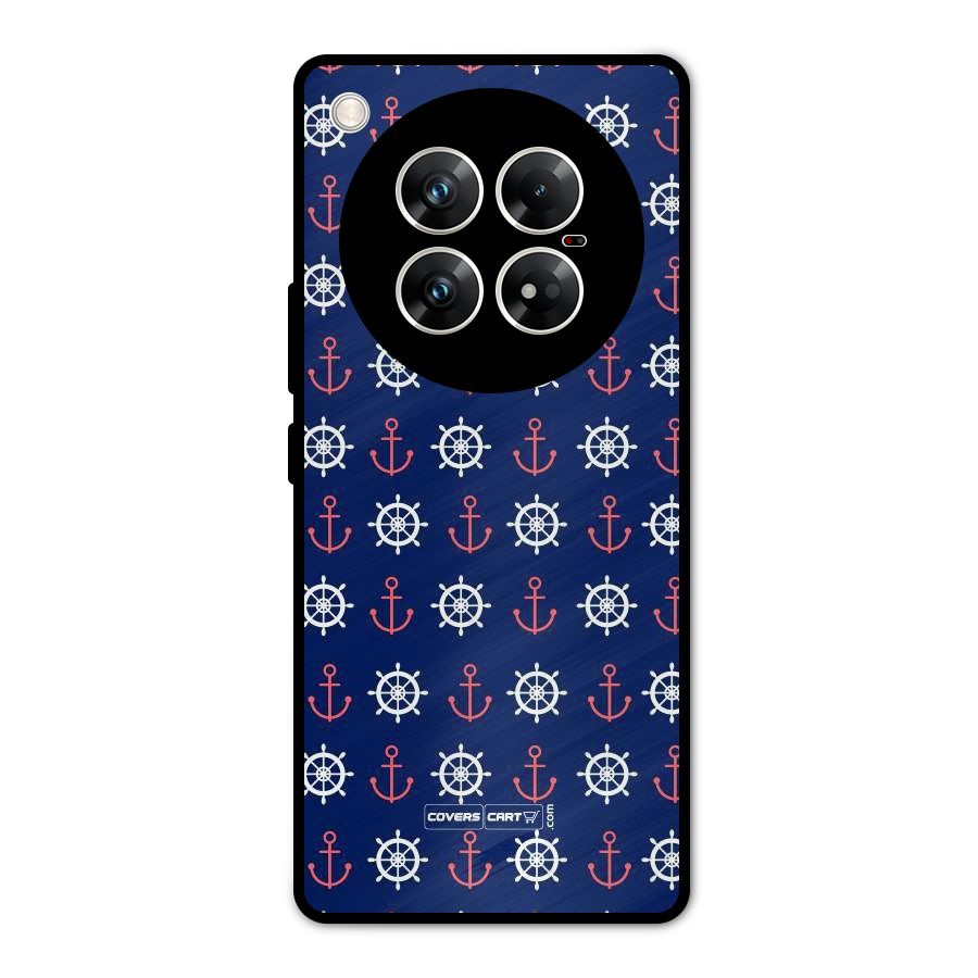 Anchor Pattern Blue Metal Back Case for Infinix Zero 40 5G
