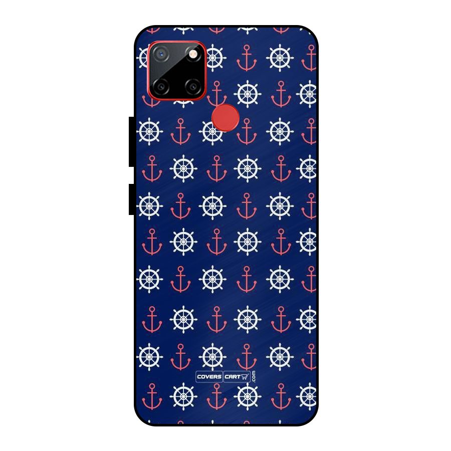 Anchor Pattern Blue Metal Back Case for Realme C12