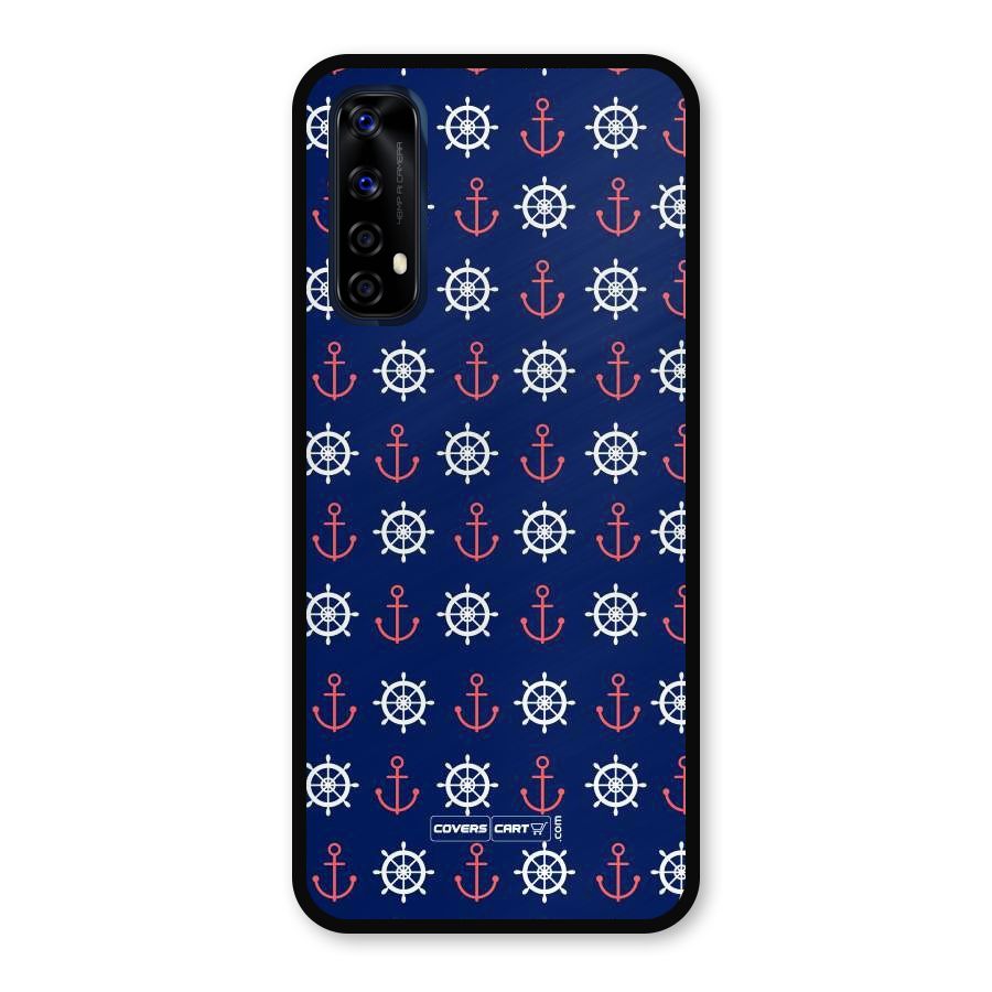 Anchor Pattern Blue Metal Back Case for Realme Narzo 20 Pro