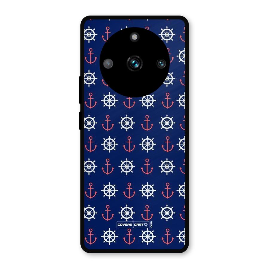 Anchor Pattern Blue Metal Back Case for Realme Narzo 60 Pro