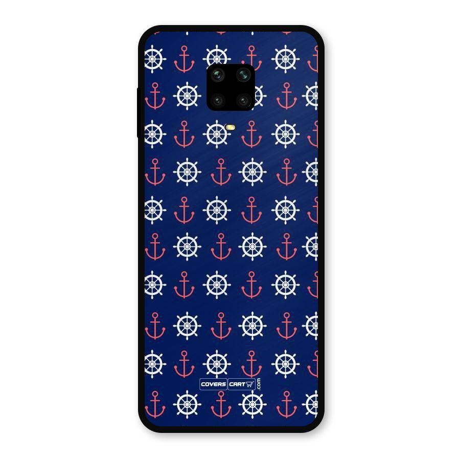 Anchor Pattern Blue Metal Back Case for Redmi Note 9 Pro