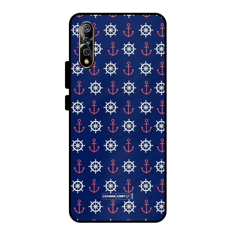Anchor Pattern Blue Metal Back Case for Vivo S1
