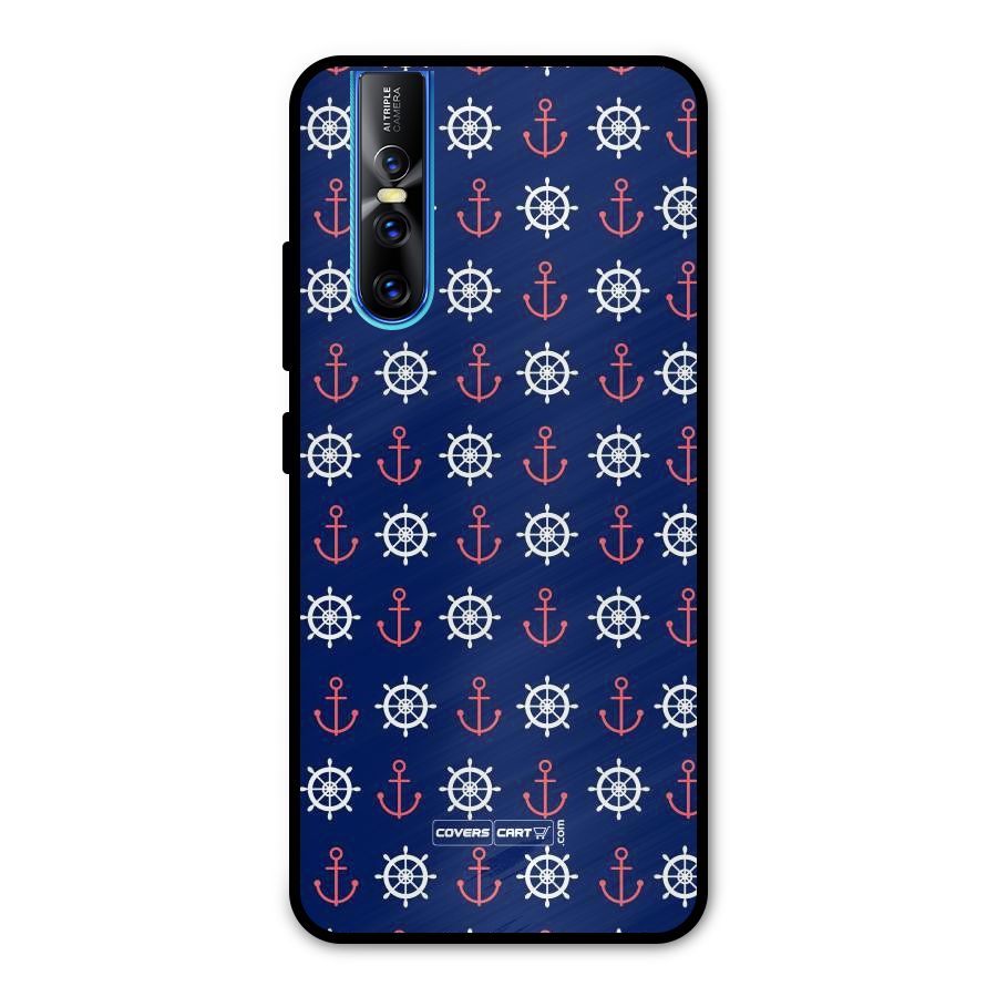 Anchor Pattern Blue Metal Back Case for Vivo V15 Pro