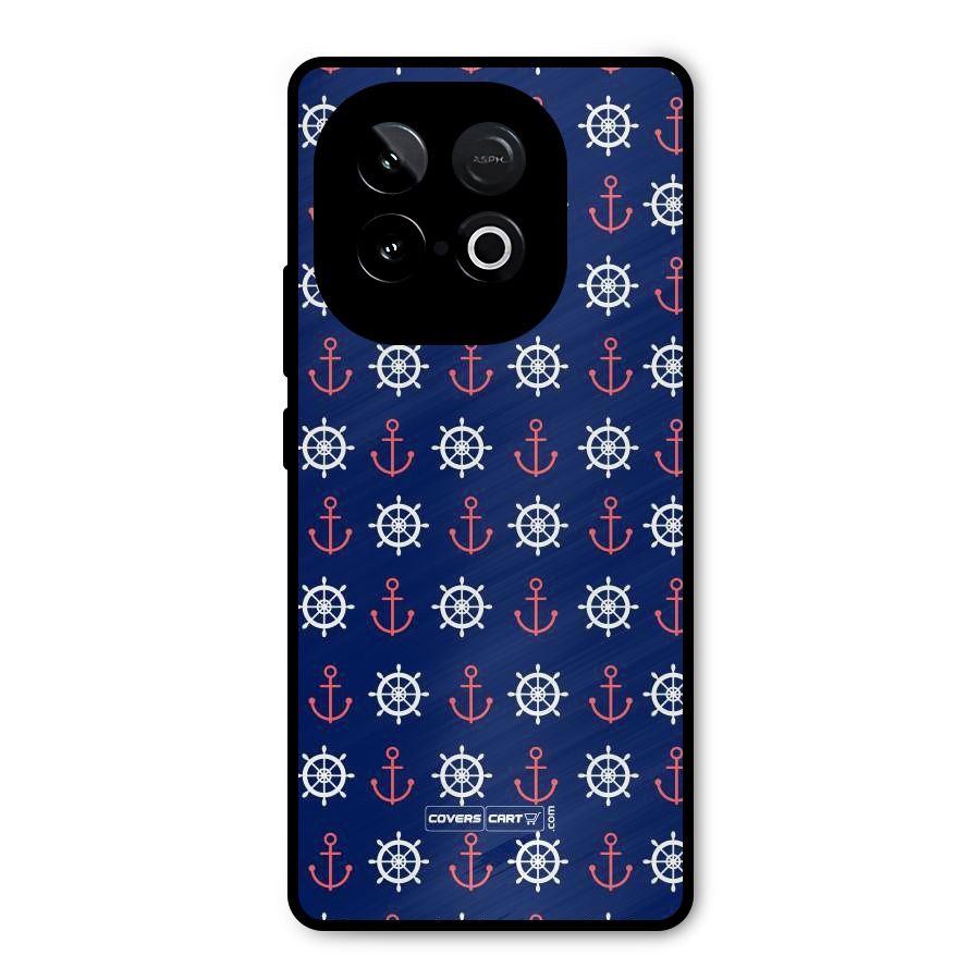 Anchor Pattern Blue Metal Back Case for iQOO Neo 10