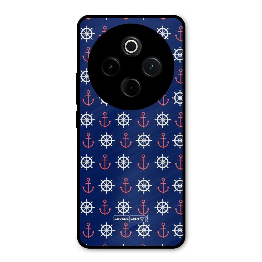 Anchor Pattern Blue Metal Back Case for iQOO Z10