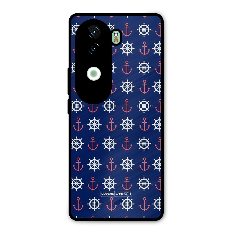 Anchor Pattern Blue Metal Back Case for iQOO Z9s
