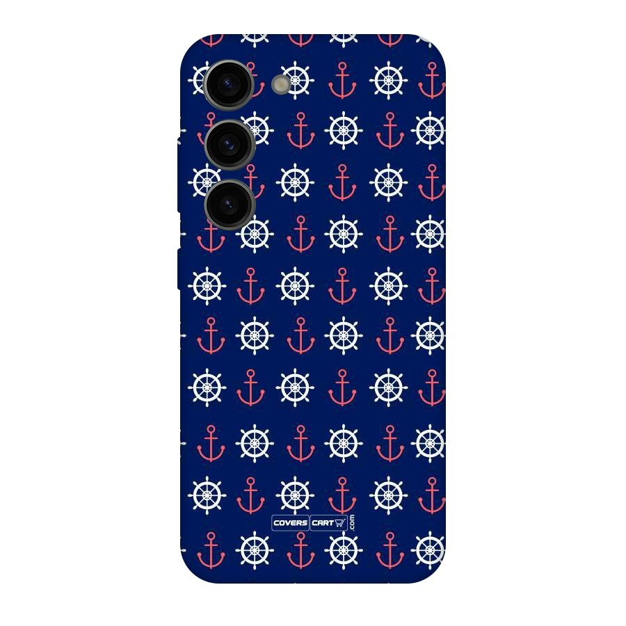 Anchor Pattern Blue Original Polycarbonate Back Case for Galaxy S23