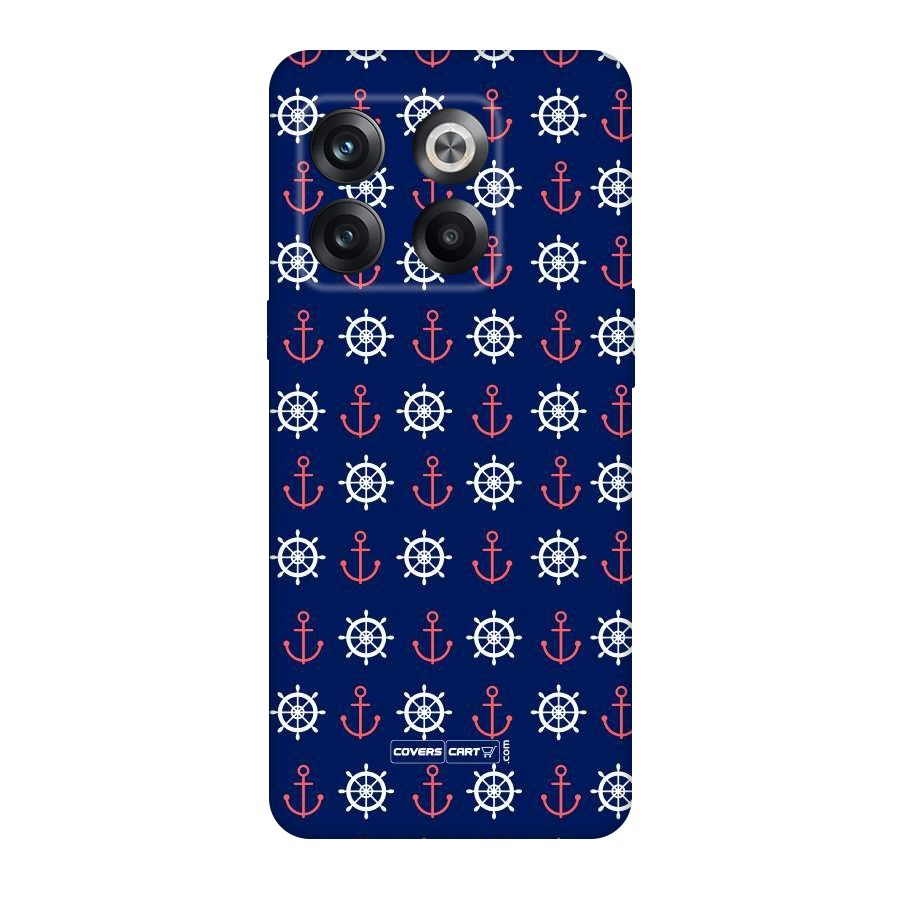 Anchor Pattern Blue Original Polycarbonate Back Case for OnePlus 10T