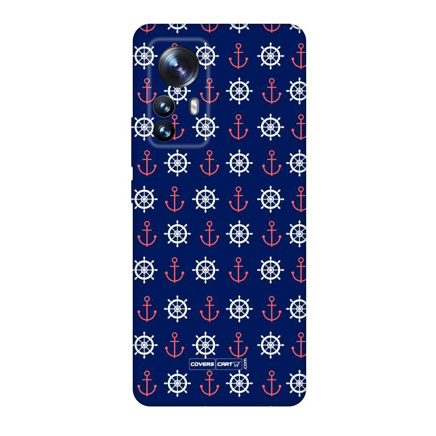 Anchor Pattern Blue Original Polycarbonate Back Case for Xiaomi 12 Pro