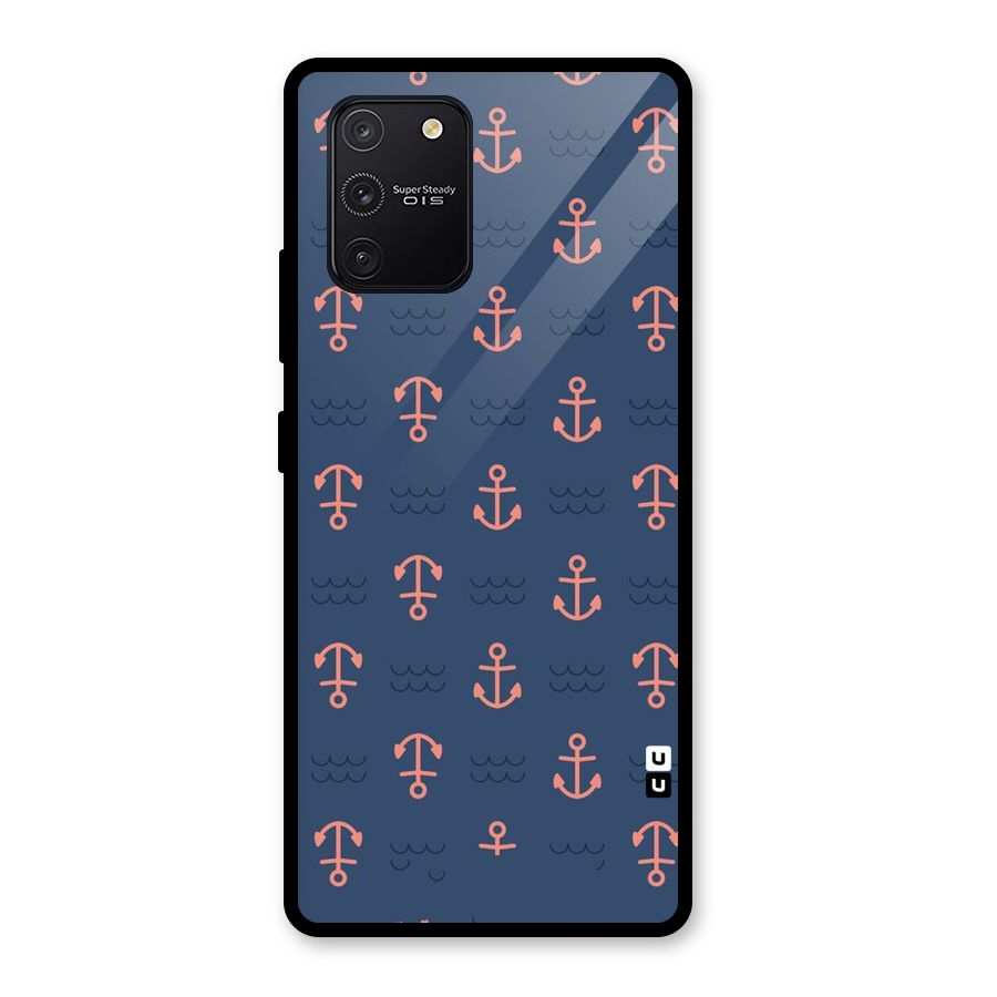 Anchor Sea Blue Glass Back Case for Galaxy S10 Lite