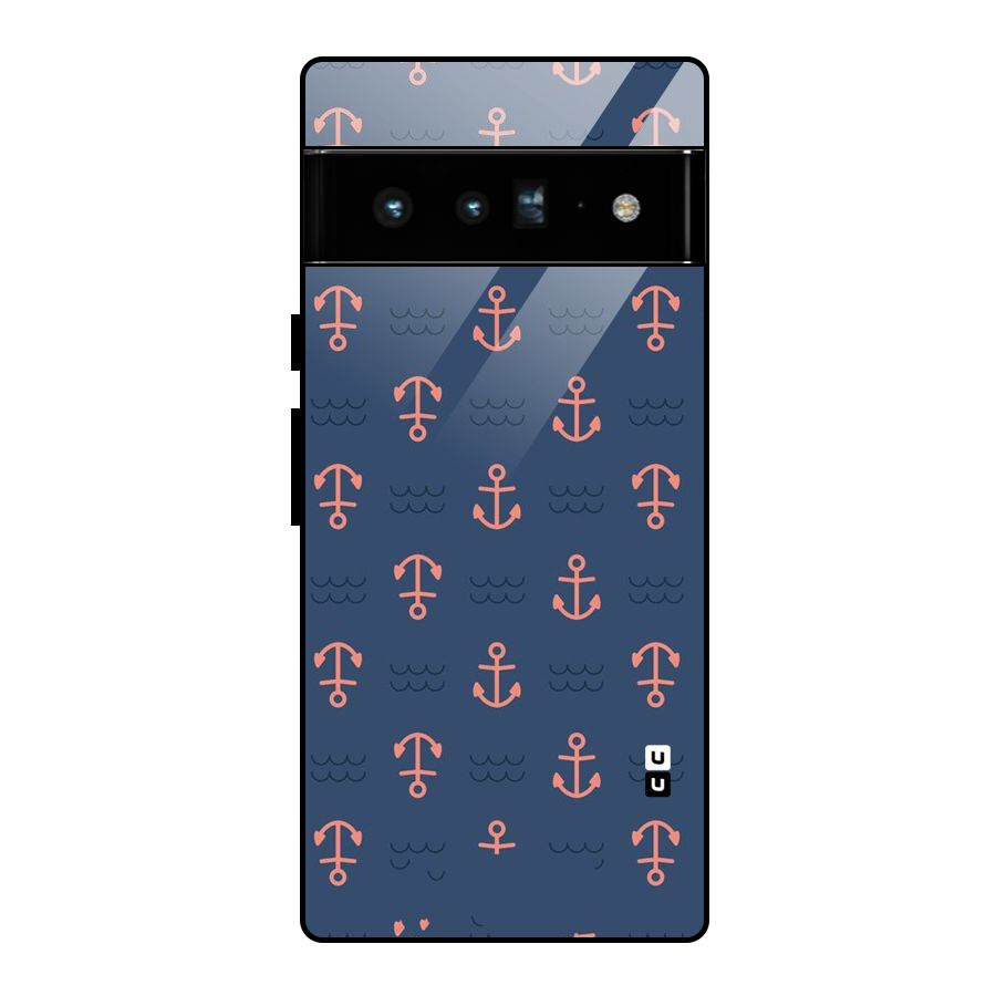 Anchor Sea Blue Glass Back Case for Google Pixel 6 Pro
