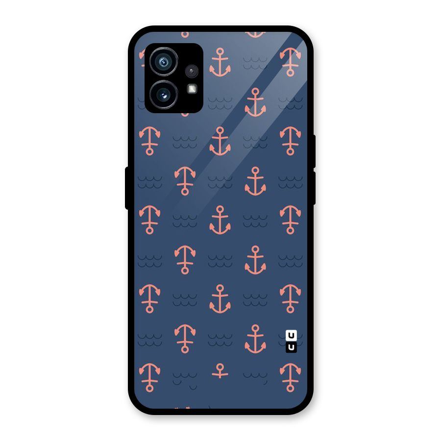 Anchor Sea Blue Glass Back Case for Nothing Phone 1