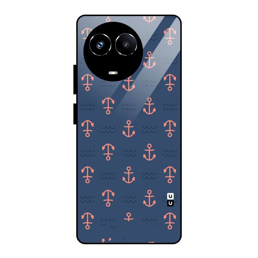 Anchor Sea Blue Glass Back Case for Realme 11X
