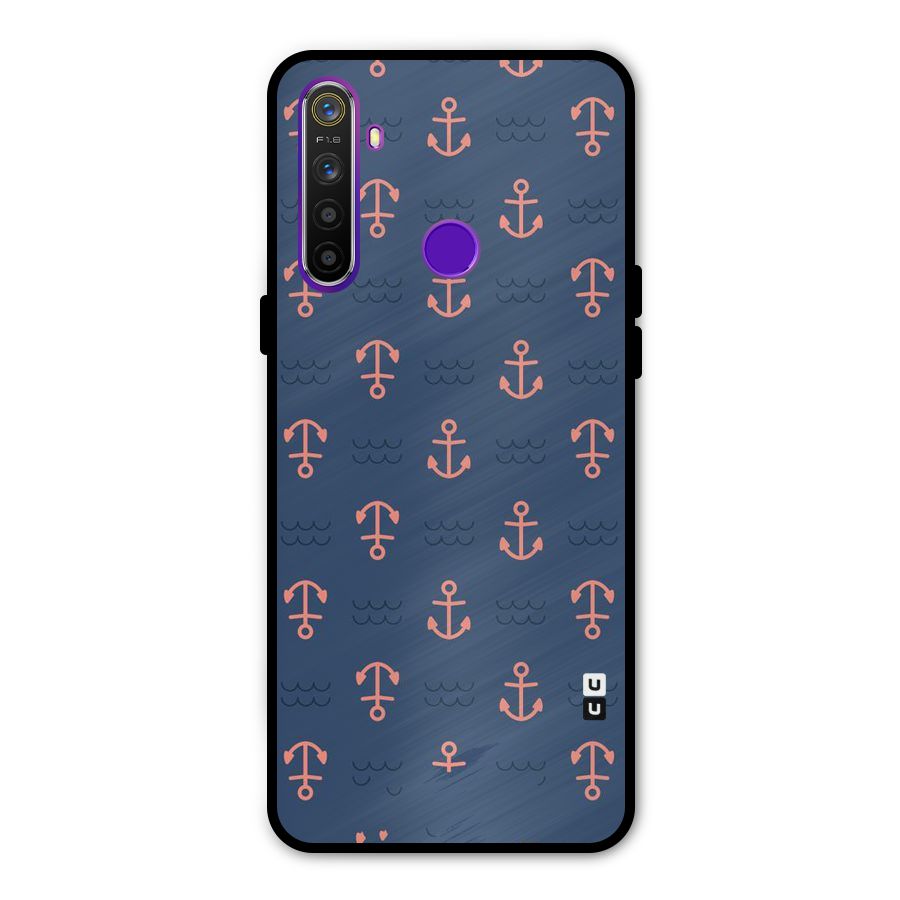 Anchor Sea Blue Glass Back Case for Realme 5s