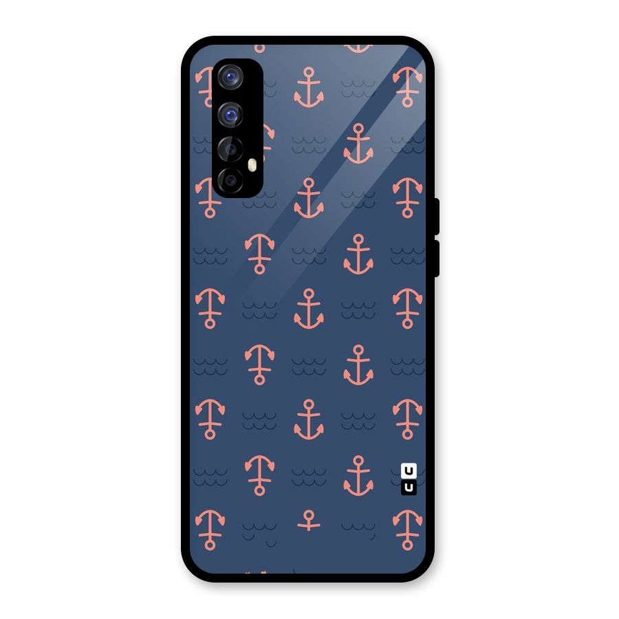 Anchor Sea Blue Glass Back Case for Realme 7