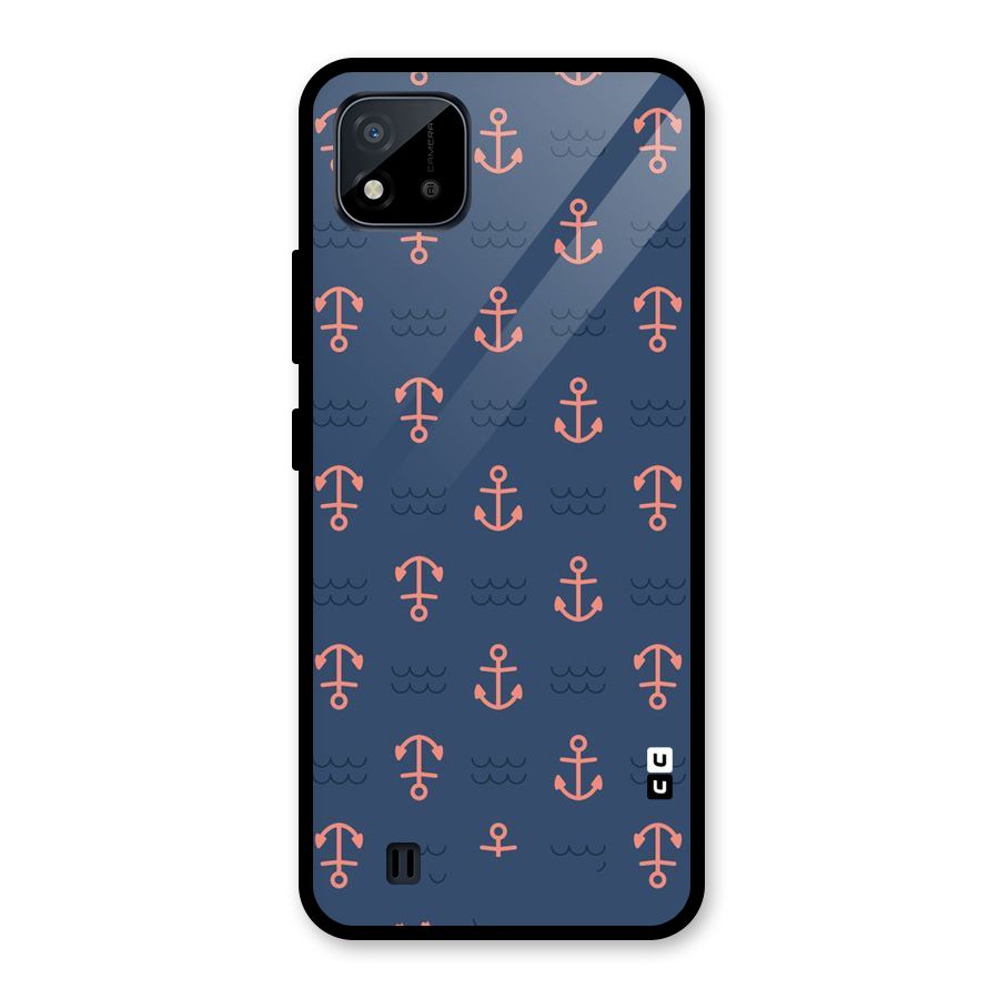Anchor Sea Blue Glass Back Case for Realme C11 2021