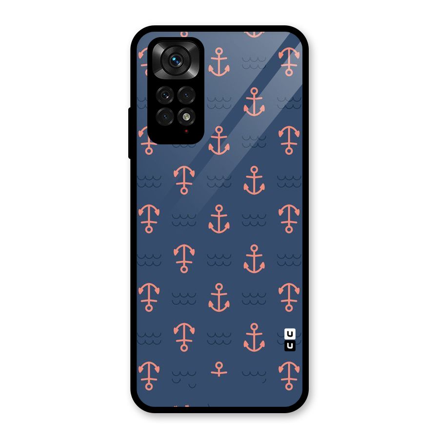 Anchor Sea Blue Glass Back Case for Redmi Note 11S
