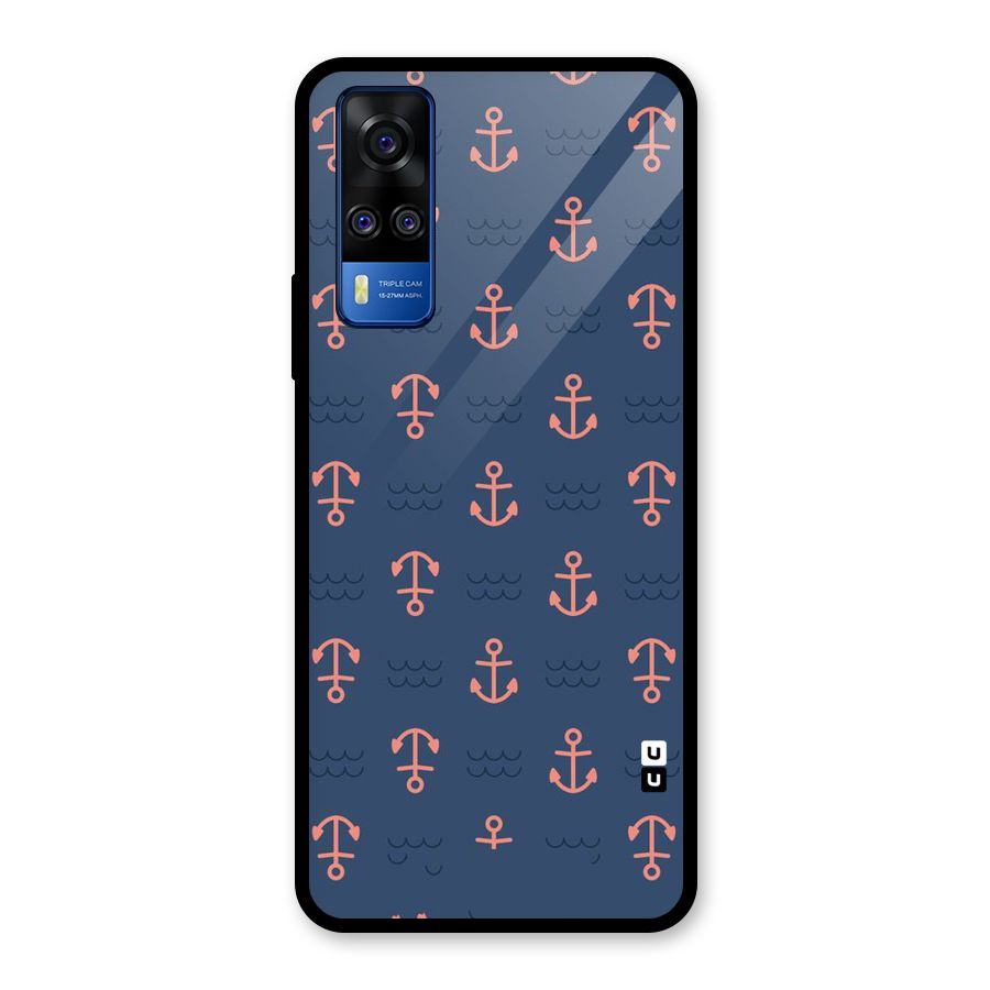 Anchor Sea Blue Glass Back Case for Vivo Y31