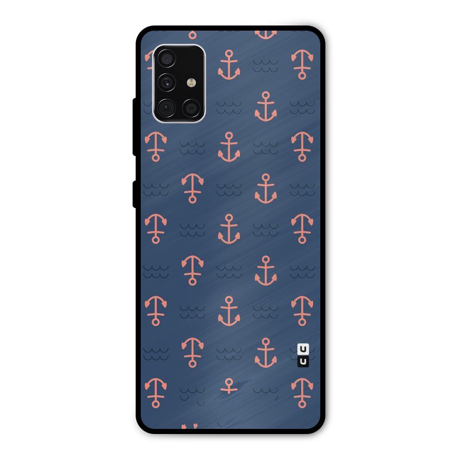 Anchor Sea Blue Metal Back Case for Galaxy A51