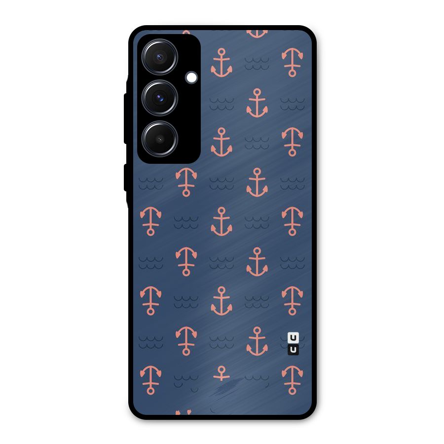 Anchor Sea Blue Metal Back Case for Galaxy A55