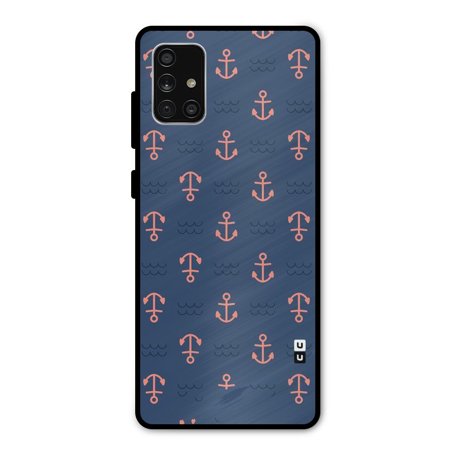 Anchor Sea Blue Metal Back Case for Galaxy A71