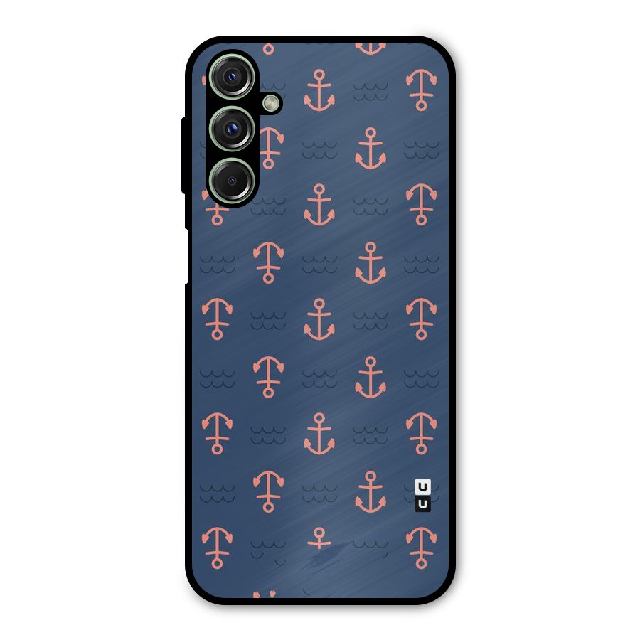 Anchor Sea Blue Metal Back Case for Galaxy F34