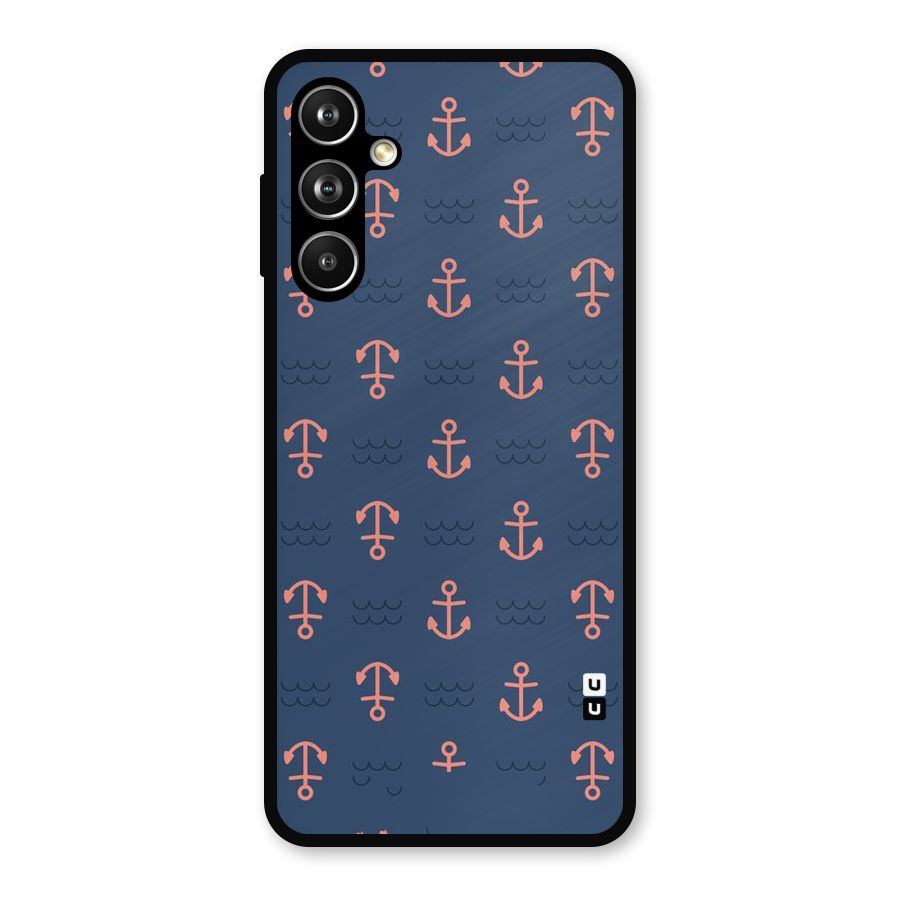 Anchor Sea Blue Metal Back Case for Galaxy F54