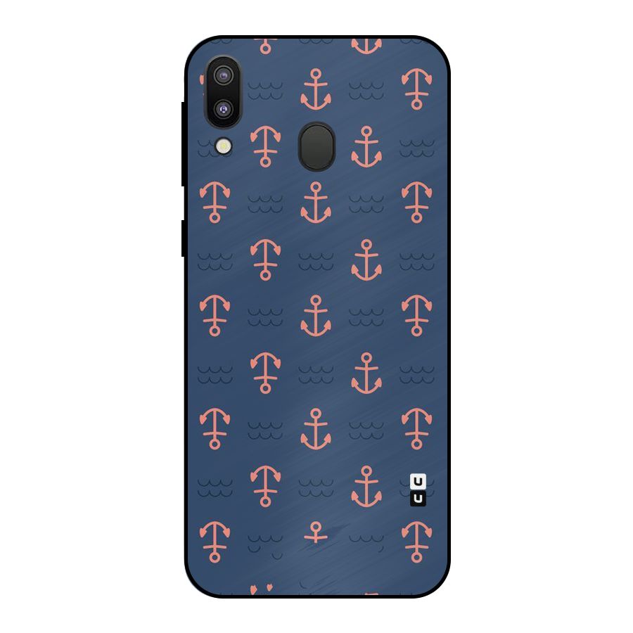 Anchor Sea Blue Metal Back Case for Galaxy M20