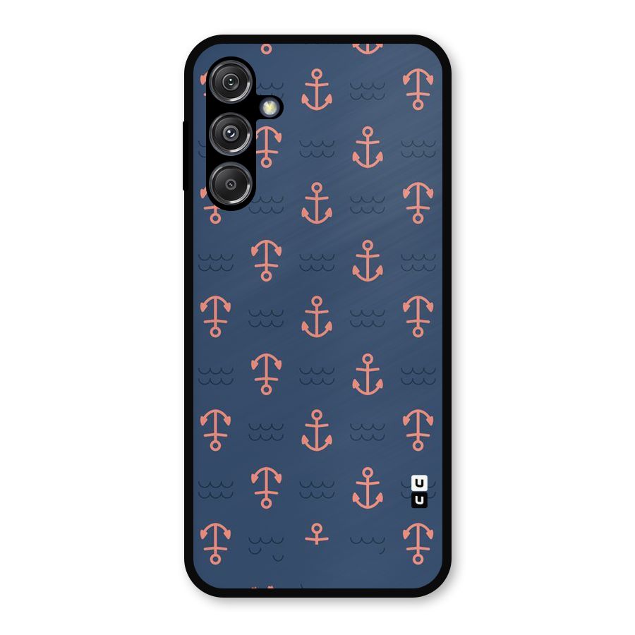 Anchor Sea Blue Metal Back Case for Galaxy M34 5G