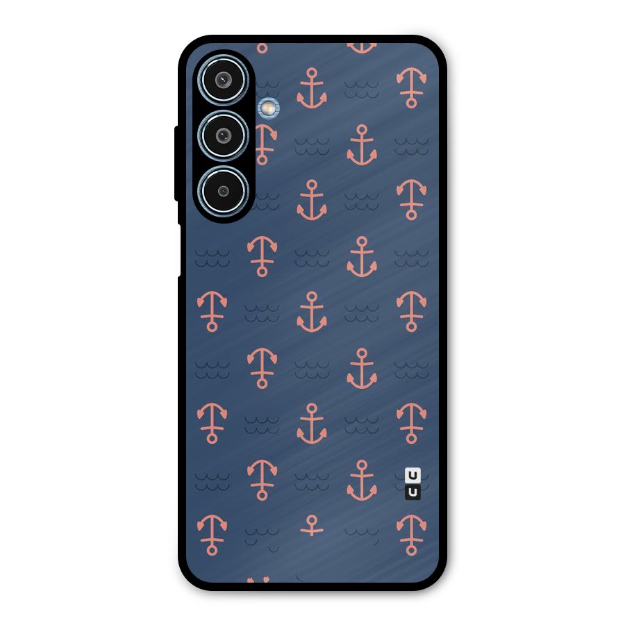 Anchor Sea Blue Metal Back Case for Galaxy M35