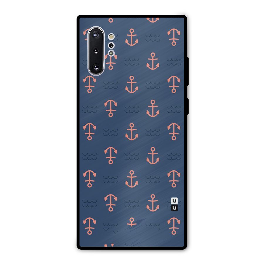 Anchor Sea Blue Metal Back Case for Galaxy Note 10 Plus