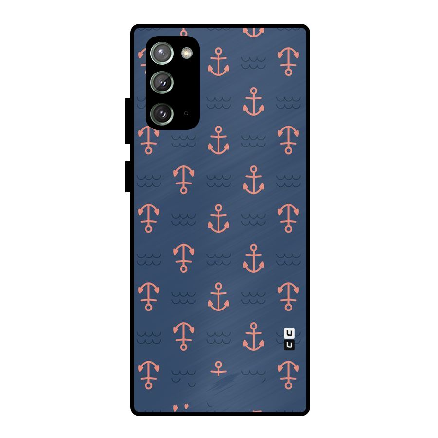 Anchor Sea Blue Metal Back Case for Galaxy Note 20