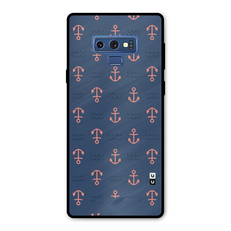 Anchor Sea Blue Metal Back Case for Galaxy Note 9