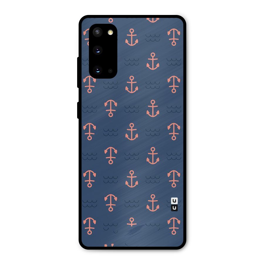 Anchor Sea Blue Metal Back Case for Galaxy S20