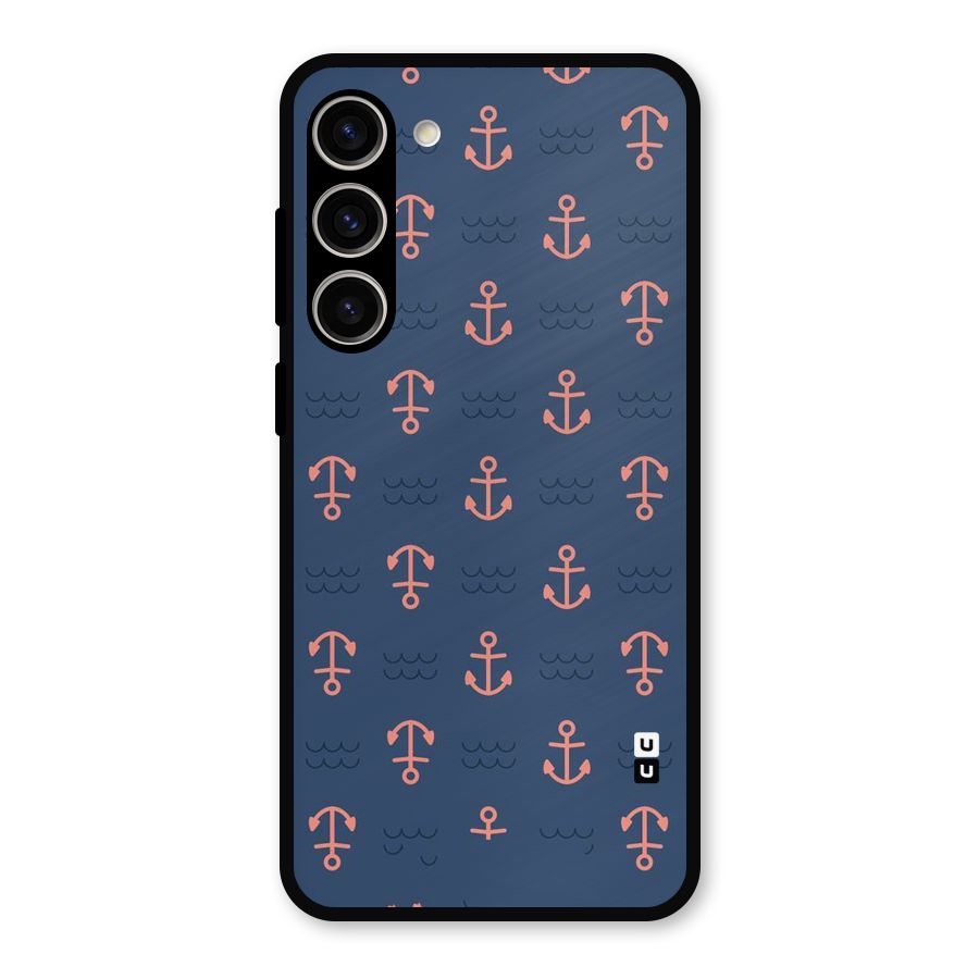 Anchor Sea Blue Metal Back Case for Galaxy S23 Plus