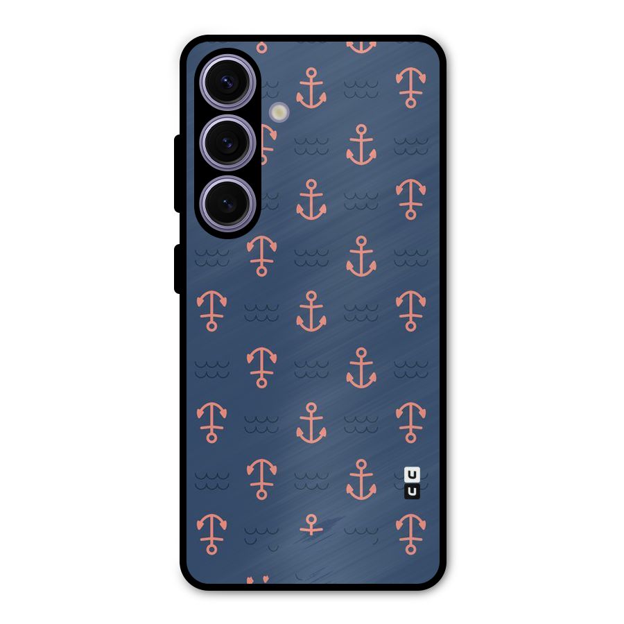 Anchor Sea Blue Metal Back Case for Galaxy S24
