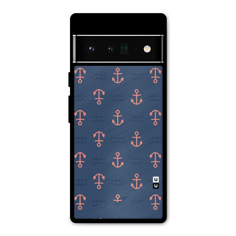 Anchor Sea Blue Metal Back Case for Google Pixel 6 Pro