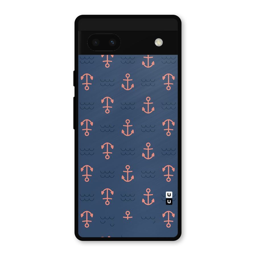 Anchor Sea Blue Metal Back Case for Google Pixel 6a